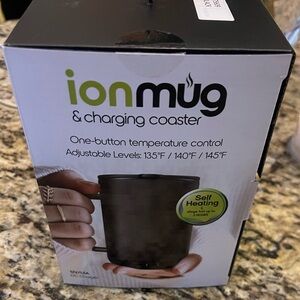 New in box! ionMug & Charging Coaster. 12oz. Self Heating Coffee Mug with Lid